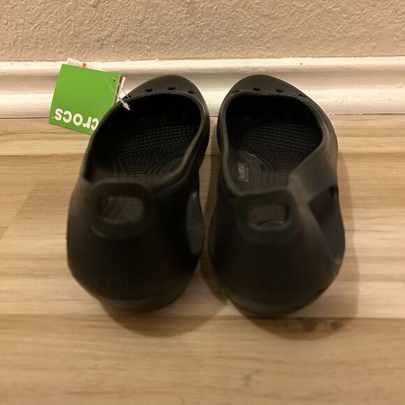 NWT Crocs Kadee Slingback Mary Janes Ballet Flats Womens Size 11W Black New - Picture 4 of 6